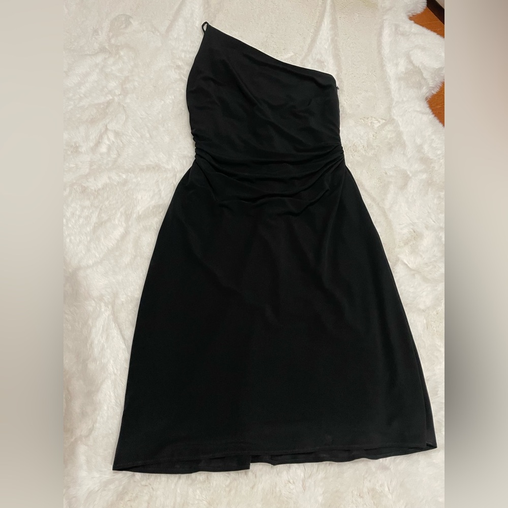 One shoulder little black dress